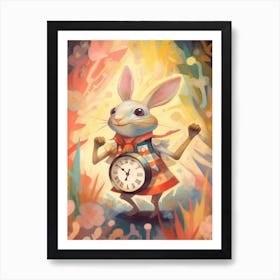 Alice In Wonderland Colourful Storybook The White Rabbit Art Print