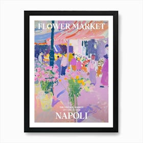 Vintage Flower Market Painting Napoli Art Print