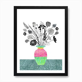 Black And White Flowers Art Print