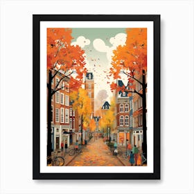 Amsterdam In Autumn Fall Travel Art 1 Art Print