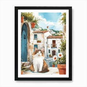 Selkirk Rex Storybook Illustration 4 Art Print