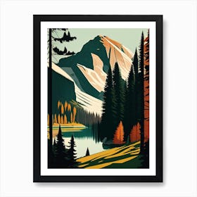 Durmitor National Park Montenegro Retro Art Print