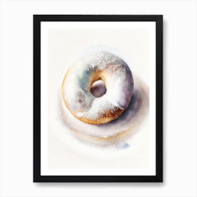 Powdered Sugar Donut Cute Neon 1 Art Print