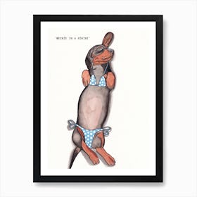 Dachshund In A Bikini Art Print