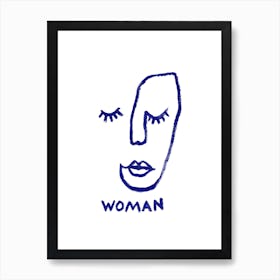 Greek Blue Woman Art Print
