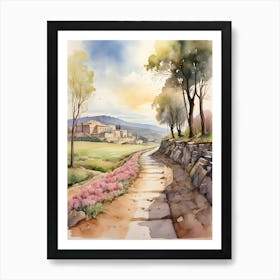 Watercolor Of A Path Art Print