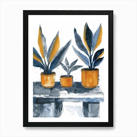 Three Potted Plants 1 Art Print