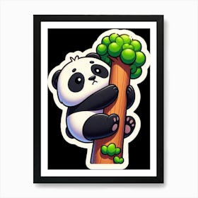 Panda Climbing Tree Art Print