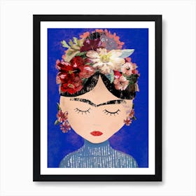 Frida (Blue) Art Print