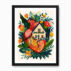 Heart House Illustration Poster