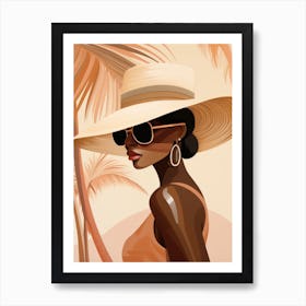 Afro-American Woman In Sunglasses Art Print