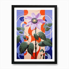 Passionflower 2 Hilma Af Klint Inspired Pastel Flower Painting Art Print