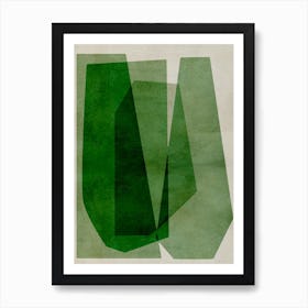 Green Abstract Shapes Art Print