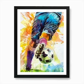 Football Player Watercolor Art (6) Art Print