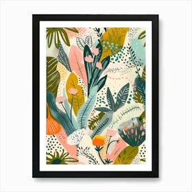 Tropical Botanical Pattern Art Print