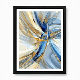 Abstract Blue And Gold 12 Art Print