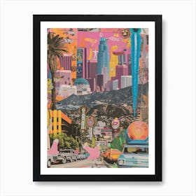 Los Angeles   Retro Collage Style 4 Art Print