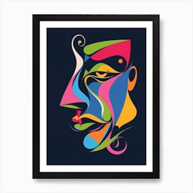 Abstract Portrait Of A Man 11 Art Print