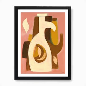 Pink Terracotta Painting Abstract 2 Art Print