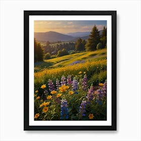 Sunset In The Meadow 4 Art Print