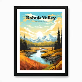 Kobuk Valley National Park Alaska Nature Travel Illustration Art Print