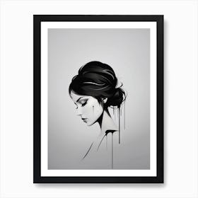 Girl With Dripping Hair Art Print