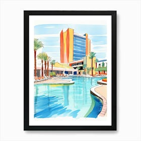 Aria Resort & Casino   Las Vegas, Nevada  Resort Storybook Illustration 2 Art Print