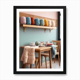 Table With Yarn Art Print