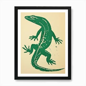 Forest Green Skinks Lizard Bold Block Colour 2 Art Print