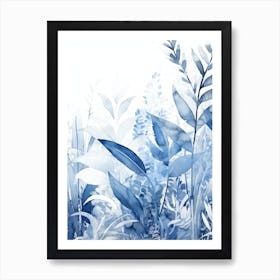 Blue Watercolor Painting 2 Art Print