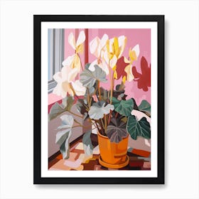 Cyclamen 3 Flower Painting Art Print