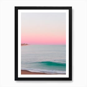 Tenby South Beach, Pembrokeshire, Wales Pink Photography  Art Print