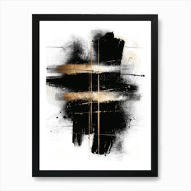 Abstract Black And Gold Painting 8 Art Print