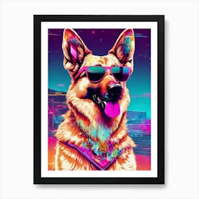 Dog With Sunglasses Art Print