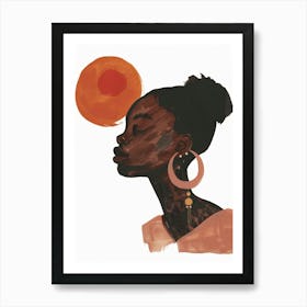 African Woman With Hoop Earrings 2 Art Print