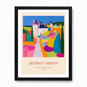 Colourful Gardens Chateau De Villandry Gardens France 2 Red Poster Art Print