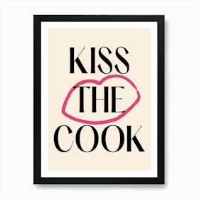 Kiss The Cook Kitchen Chef Gift Art Print