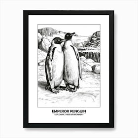Penguin Exploring Their Environment Poster 2 Art Print