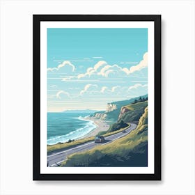 A Hammer In The Pacific Coast Highway Car Illustration 2 Art Print
