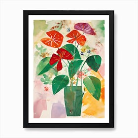 Anthurium Flower Illustration 1 Art Print