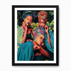 Afrocentric Fantasy Forest Portrait Art Print