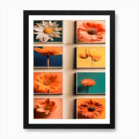 Collage, Colorful Flowers Art Print