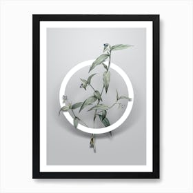 Vintage Tagblume Minimalist Floral Geometric Circle on Soft Gray n.0104 Art Print