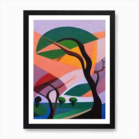 Ebony Tree Cubist Art Print