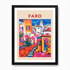 Faro Portugal 2 Fauvist Travel Poster Art Print
