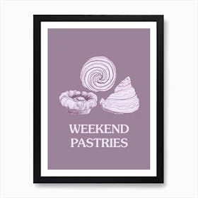 Weekend Pastries Lilac Art Print