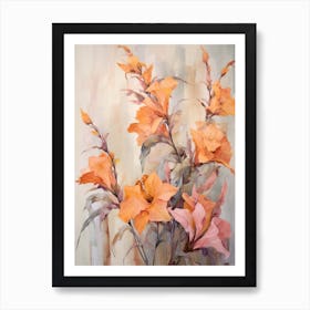 Fall Flower Painting Larkspur 1 Art Print