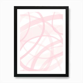 Pastell Pink Linien Muster Abstrakt Kunst, Romantisch Artprint Art Print