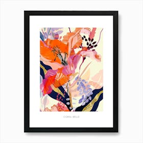 Colourful Flower Illustration Poster Coral Bells 3 Art Print