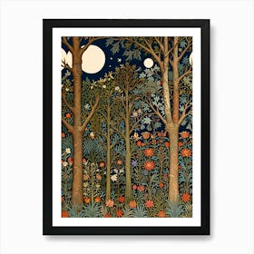 William Morris Moonlight In The Woods 4 Art Print